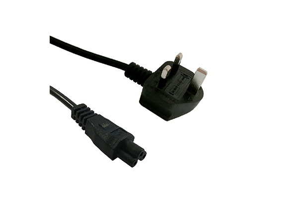 AC Power Cord IEC60320-C5-UK-Black-Angle