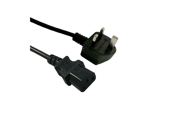 AC Power Cord IEC60320-C13-UK-Black-Angle