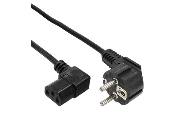 AC Power Cord IEC60320-C13-EU-Right-Angle-Blac